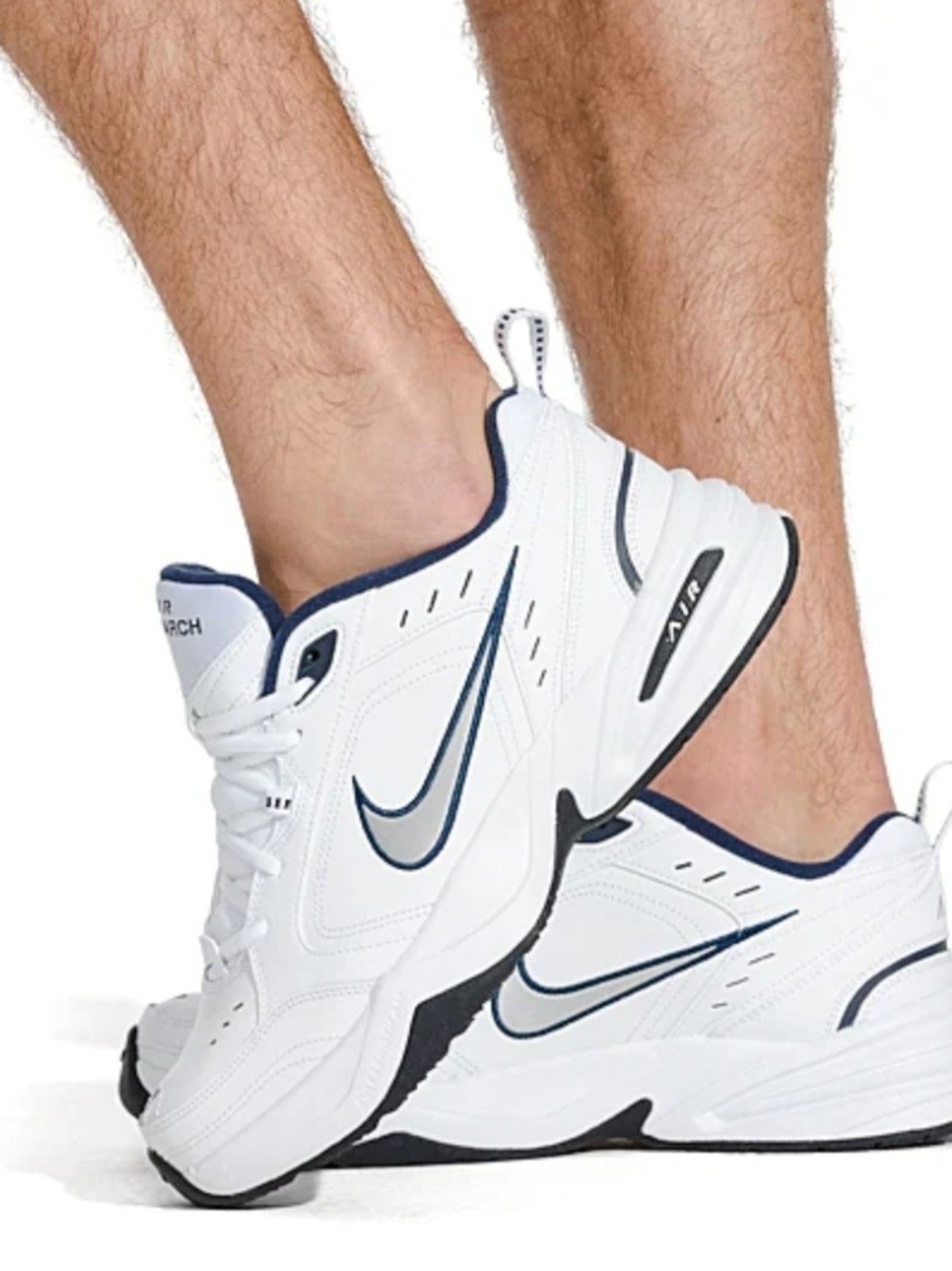 Nike Air Monarch IV Training/Workout Comfy Shoe White/Blue Men's Size 10